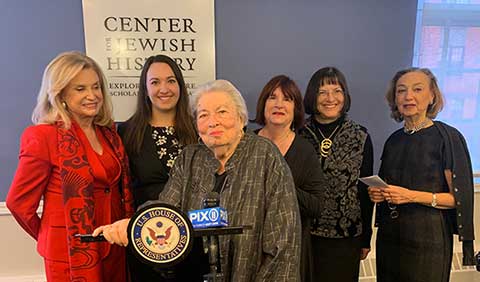 Representatives from Hadassah leadership pictured with Rep. Carolyn Maloney & Holocaust Survivor/Hadassah Chair of Donor Services for Planned Giving Ruth Zimbler